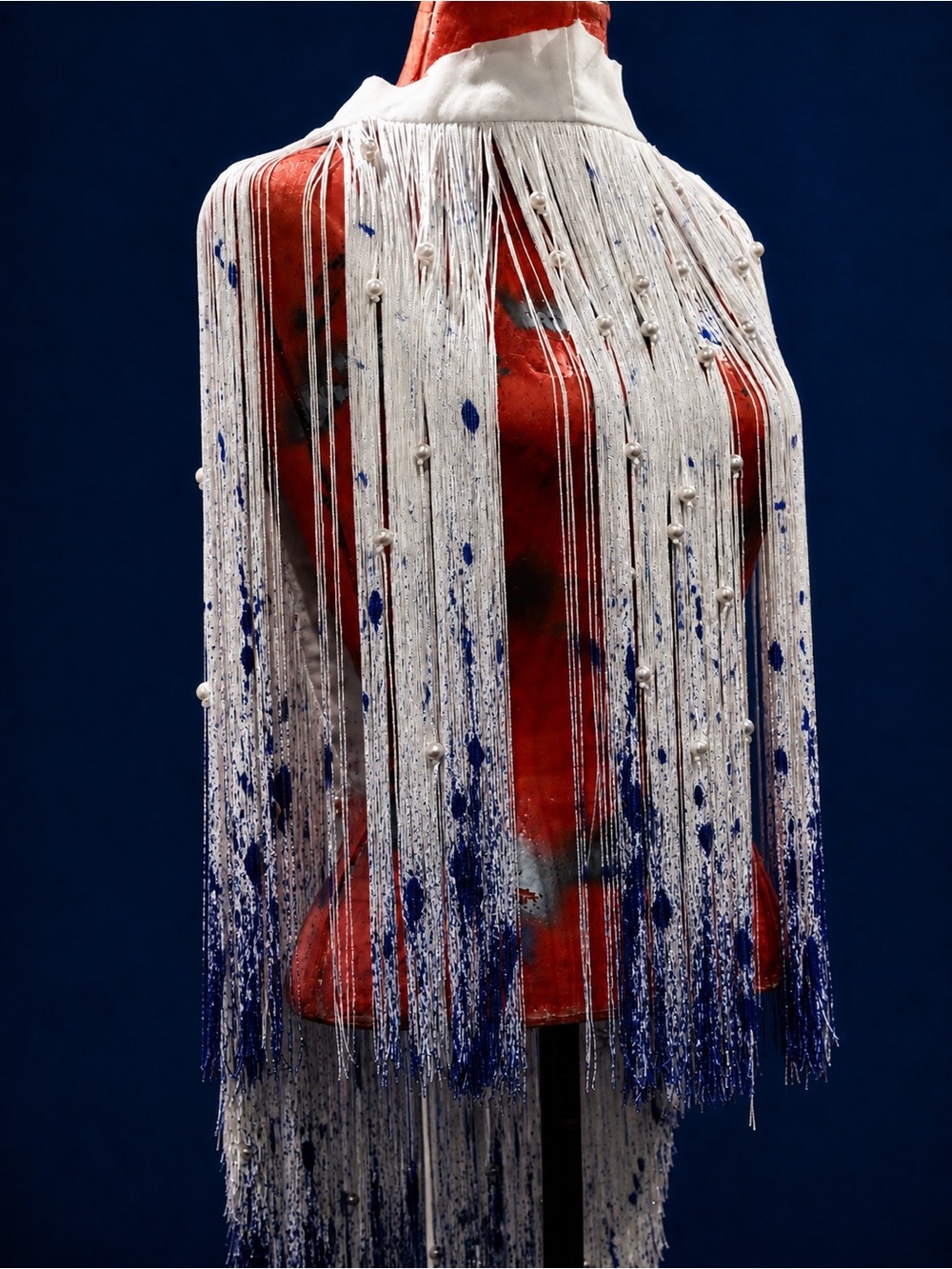 White Beaded Fringe Statement piece